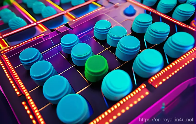로얄매치 점수 계산 방식 - **"Unleashing the Cascade"**
    A vibrant, dynamic close-up of a Royal Match game board in the mids...
