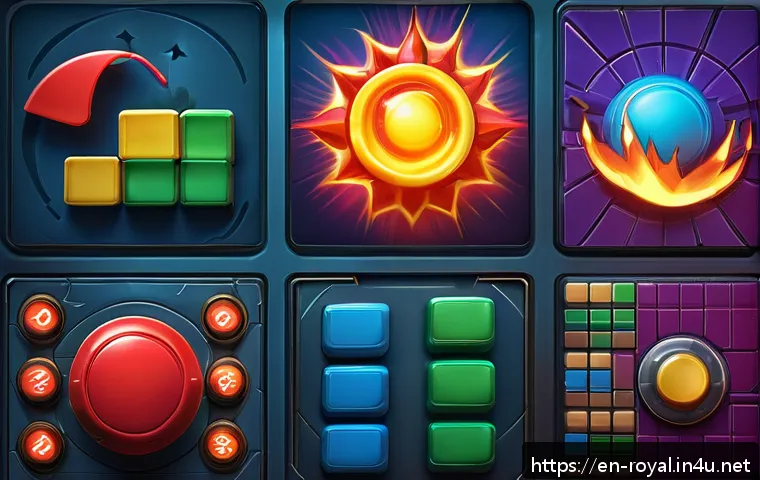 로얄매치 부스터 종류 - A vibrant and dynamic game board scene showcasing a fiery explosion from a Fireball booster clearing...